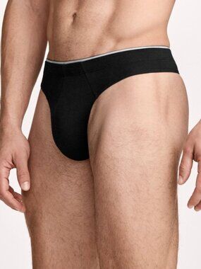 Jockey Men's True Style Thong - 3 Pack - Black - XL